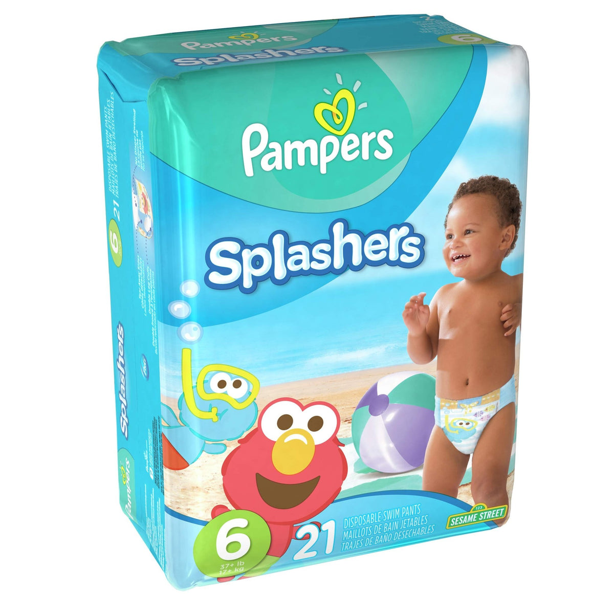 Pampers Splashers Swim Diapers, Size 4, 18 Count, Disposable Swim Diapers, Contains Mess, No Swell - Jansha Store