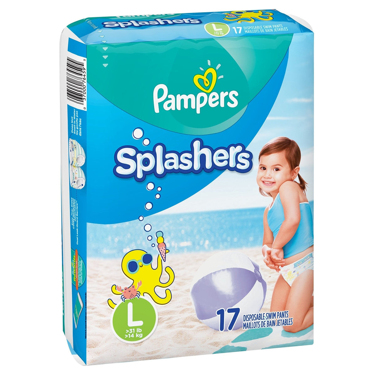 Pampers Splashers Swim Diapers, Size 4, 18 Count, Disposable Swim Diapers, Contains Mess, No Swell - Jansha Store