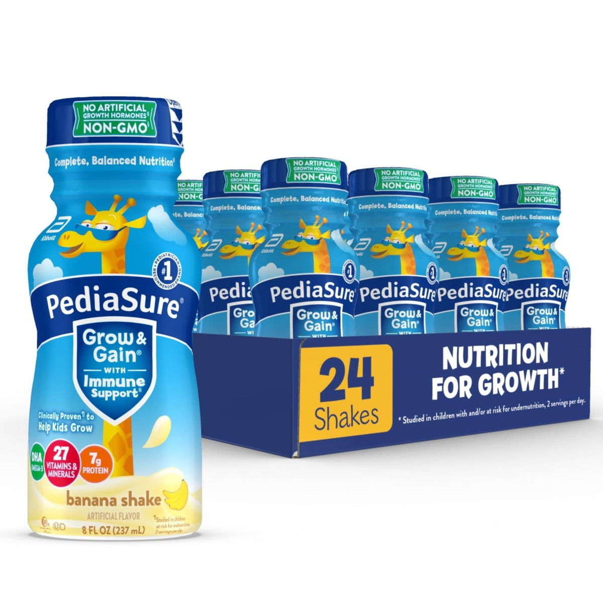 PediaSure Grow & Gain Kids Nutrition Shake, 7g Protein, Strawberry, 24 Pack - Jansha Store