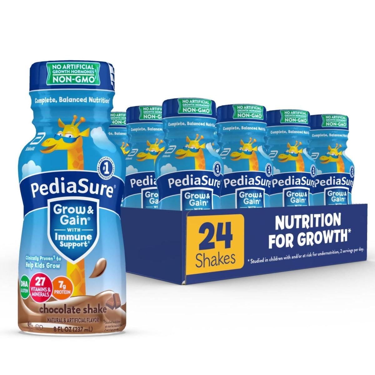 PediaSure Grow & Gain Kids Nutrition Shake, 7g Protein, Strawberry, 24 Pack - Jansha Store