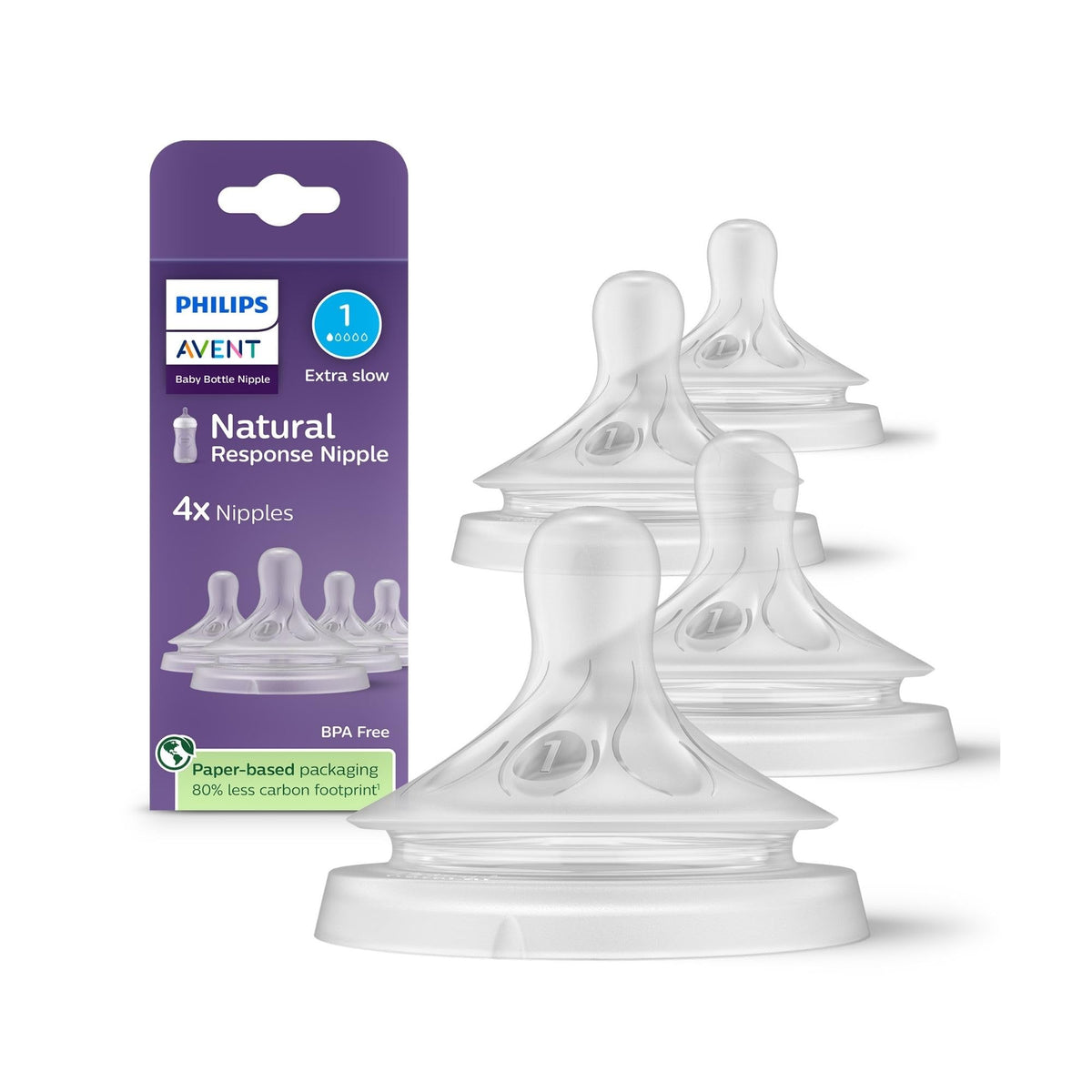 Philips Avent Natural Response Nipples, Fast Flow, 4-Pack - Jansha Store