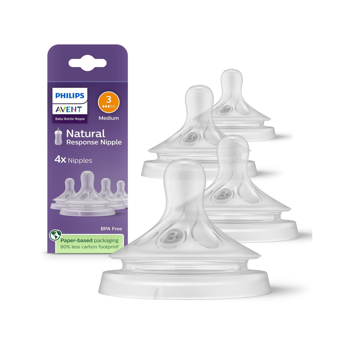 Philips Avent Natural Response Nipples, Fast Flow, 4-Pack - Jansha Store