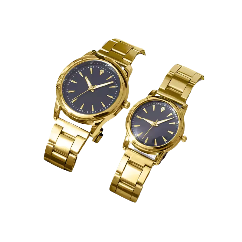 Couple Quartz Gold Watches Set OBA