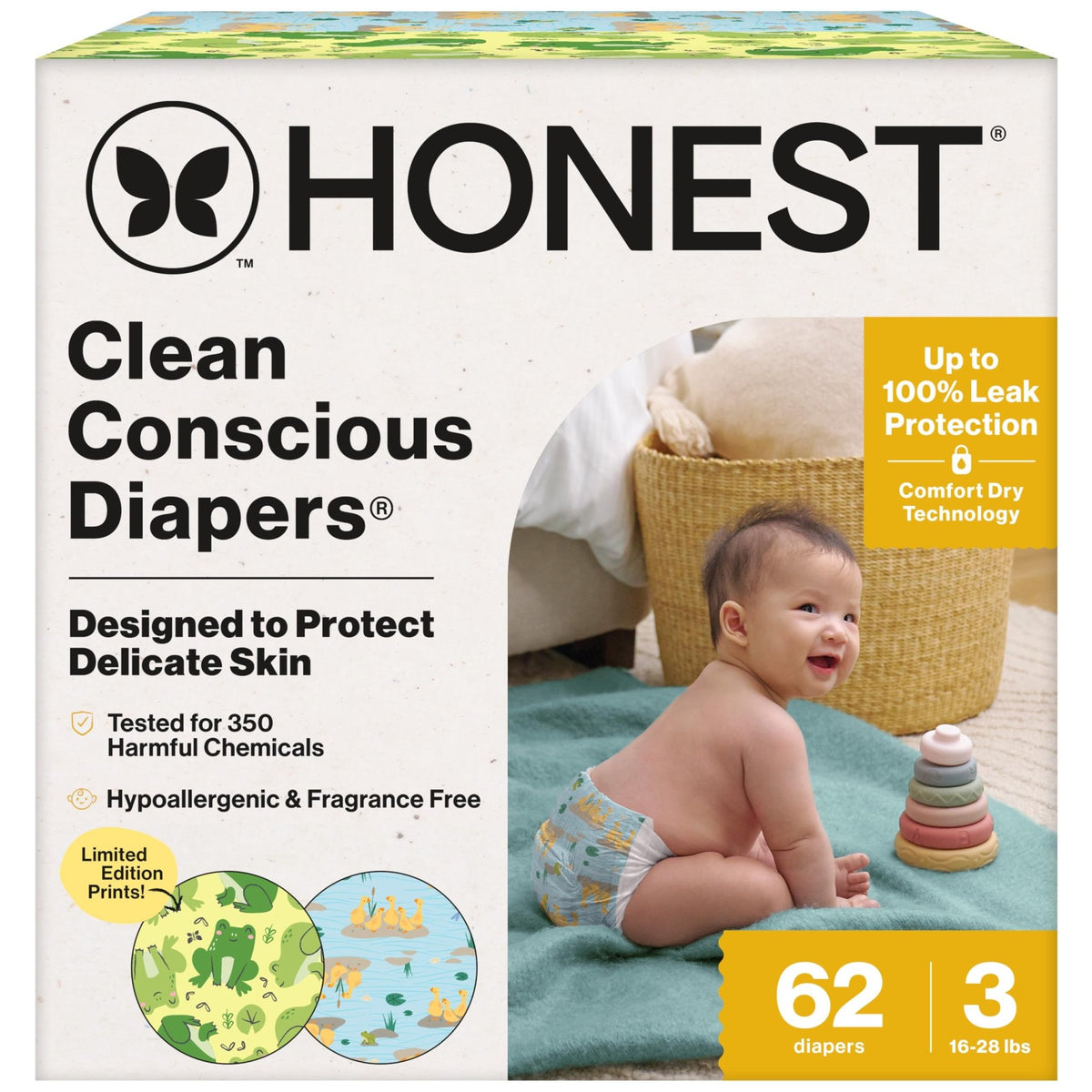 The Honest Company Diapers, All the Alpacas + Turtle Time, Size 1, 78 Count - Jansha Store