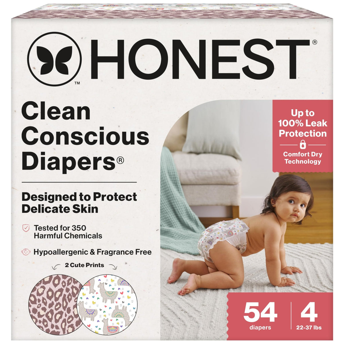 The Honest Company Diapers, All the Alpacas + Turtle Time, Size 1, 78 Count - Jansha Store
