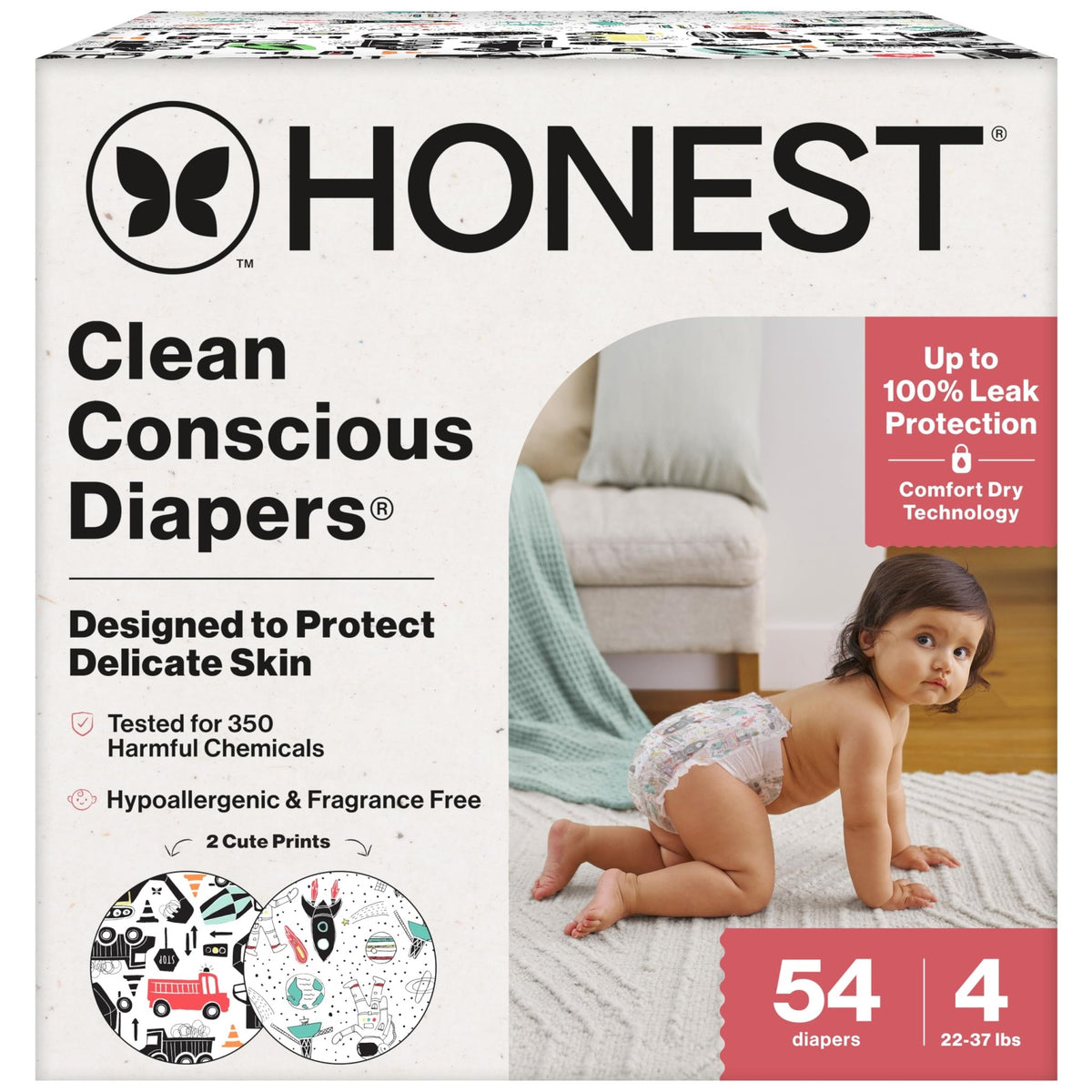 The Honest Company Diapers, All the Alpacas + Turtle Time, Size 1, 78 Count - Jansha Store