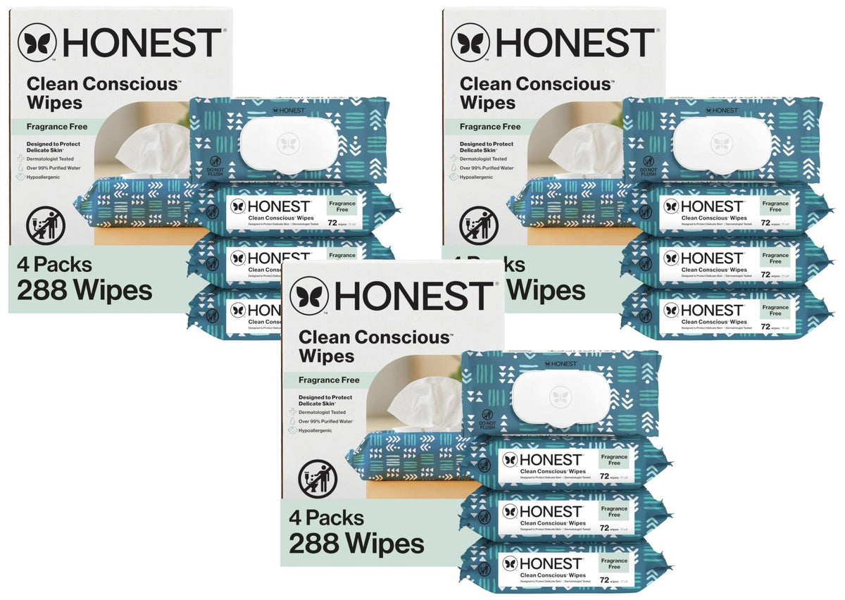 The Honest Company Multi-Use Baby Wipes, Pattern Play, 720 Count - Jansha Store