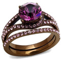 TK2745 - IP Coffee light Stainless Steel Ring with Top Grade Crystal Jansha Store