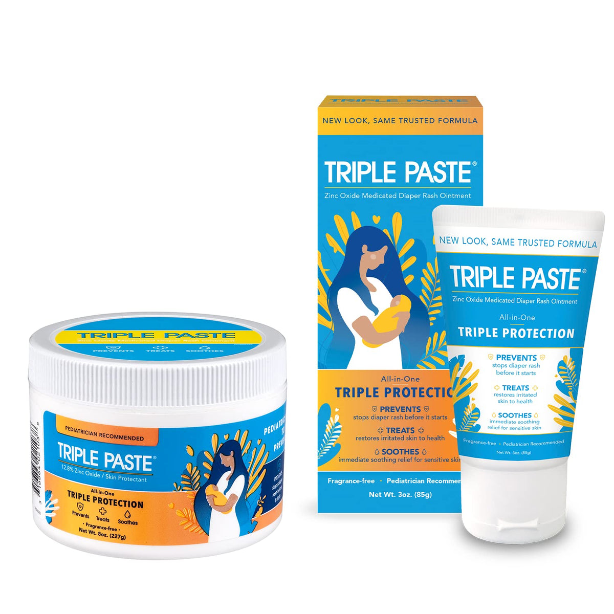 Triple Paste Diaper Rash Cream, Zinc Oxide Baby Ointment, 16 oz - Jansha Store