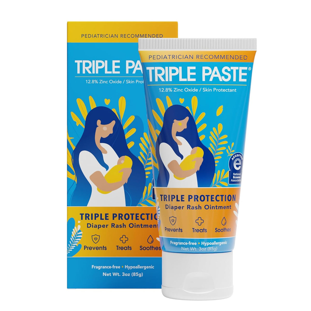 Triple Paste Diaper Rash Cream, Zinc Oxide Baby Ointment, 3 oz - Jansha Store