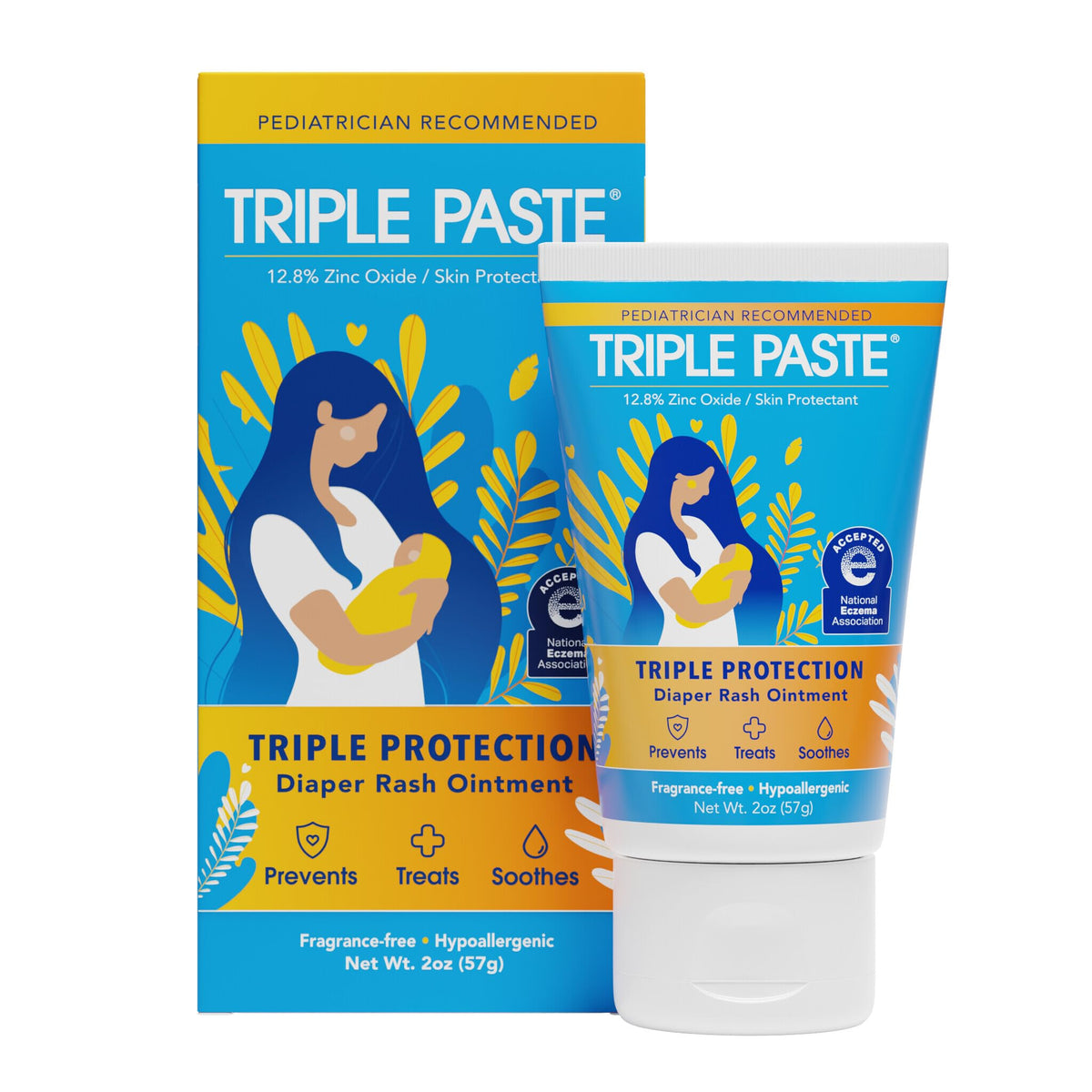 Triple Paste Diaper Rash Cream, Zinc Oxide Baby Ointment, 3 oz - Jansha Store