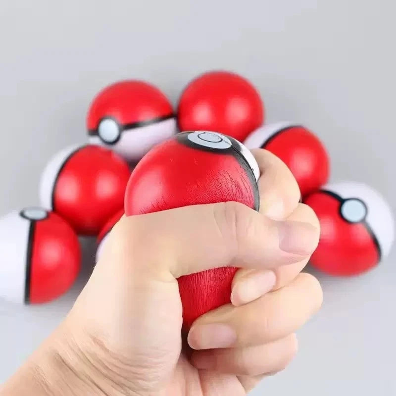 6cm Pokémon Poké Ball Stress Relief Ball Fun Pet Toy Squeezable Dog Fitness Ball Cat and Dog Play Ball Round Ball Toy Jansha Store