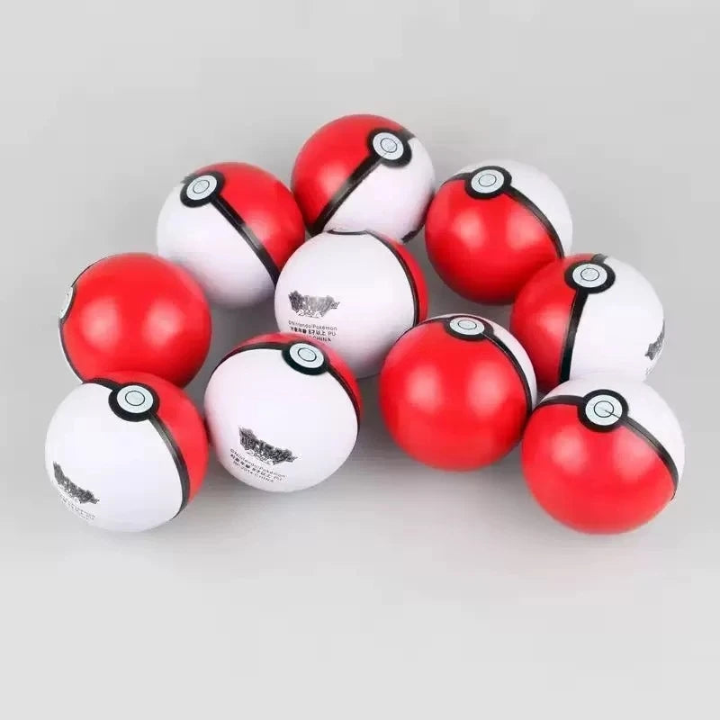 6cm Pokémon Poké Ball Stress Relief Ball Fun Pet Toy Squeezable Dog Fitness Ball Cat and Dog Play Ball Round Ball Toy Jansha Store