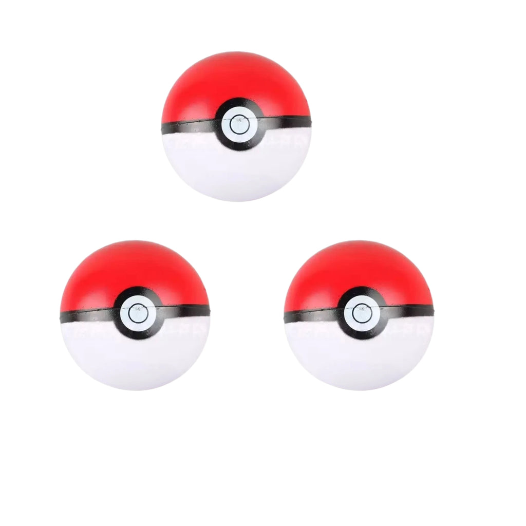 6cm Pokémon Poké Ball Stress Relief Ball Fun Pet Toy Squeezable Dog Fitness Ball Cat and Dog Play Ball Round Ball Toy Jansha Store
